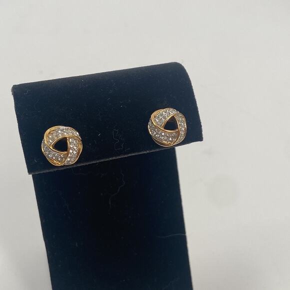 Vintage monet love knot stud earrings - Picture 2 of 4